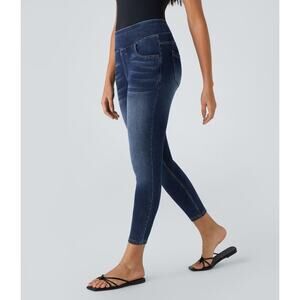 Halara NWT Sz XL Flex High Waisted Pockets Denim Casual Leggings MSRP $40